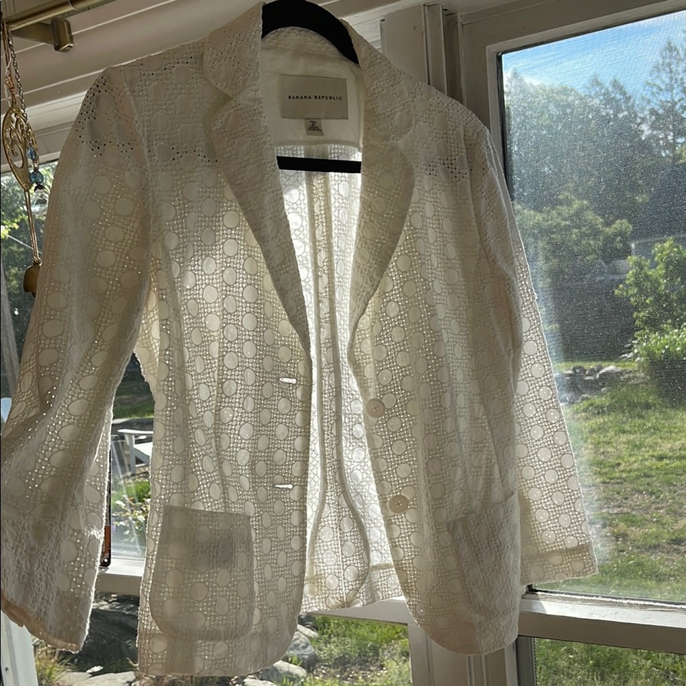 Banana Republic Women's White Lace Jacket